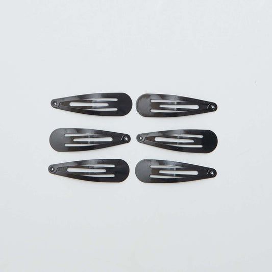 Lot de 6 pinces à cheveux noir