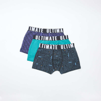 Lot de 3 boxers fantaisie BLEU