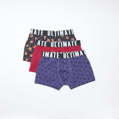 Lot de 3 boxers fantaisie BLEU