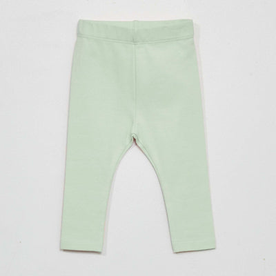 Legging long uni en maille jersey VERT