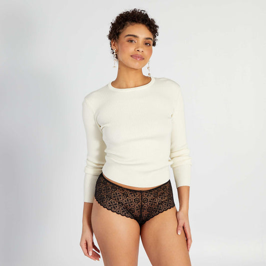 Shorty tout dentelle noir