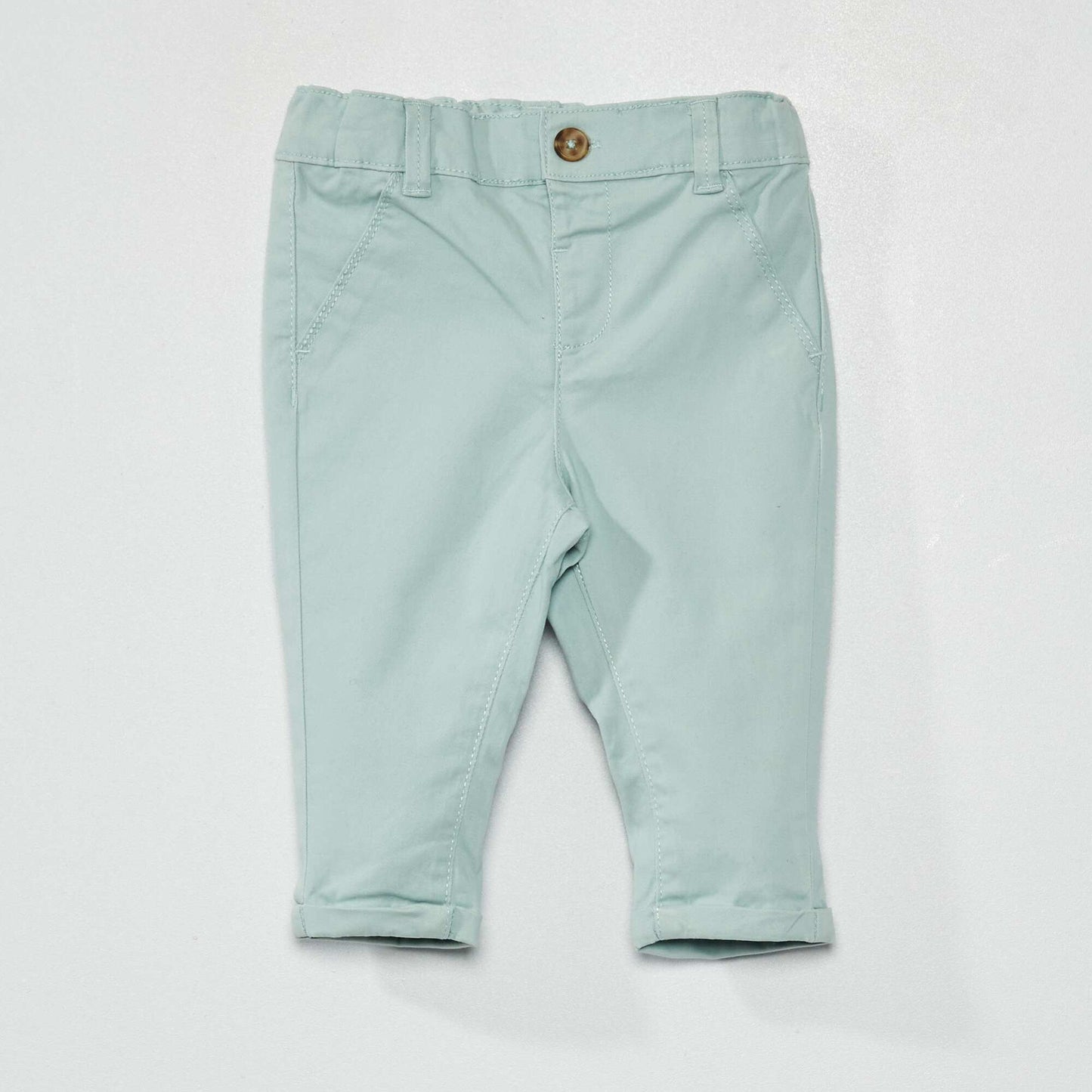 Pantalon chino uni Bleu