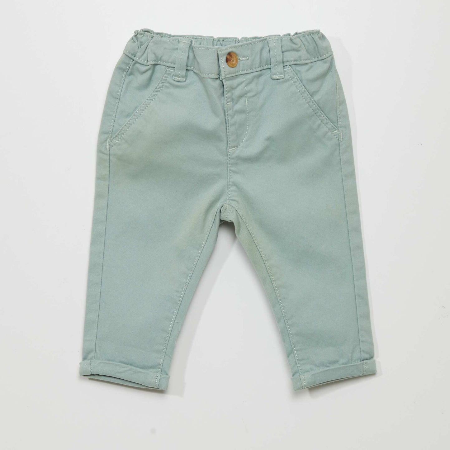 Pantalon chino uni Vert