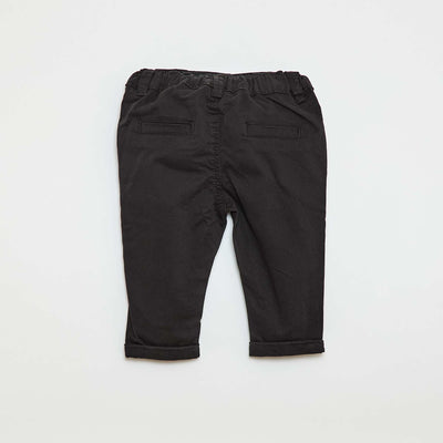 Pantalon chino uni NOIR