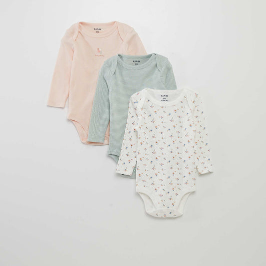 Lot de 3 bodies manches longues ROSE