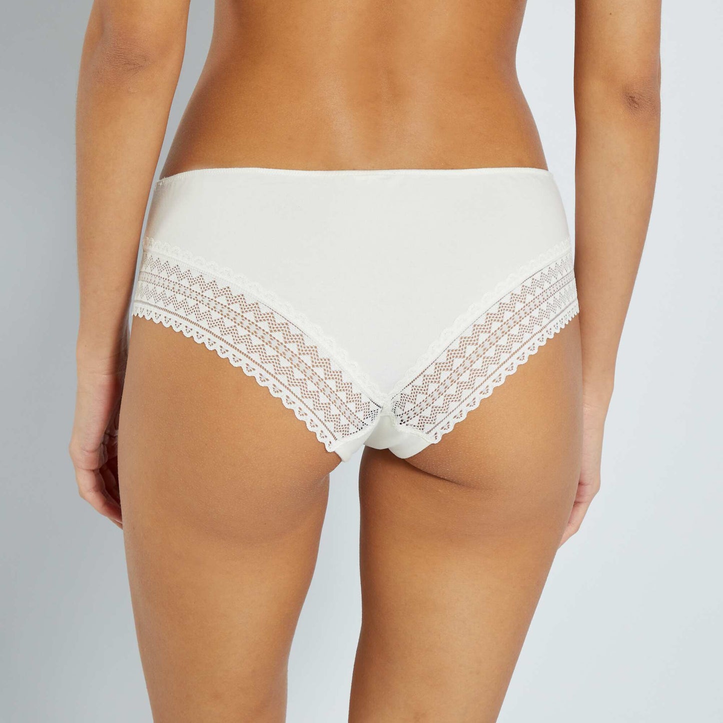 Lot de 3 shorty avec dentelle rose grisé/écru/vert