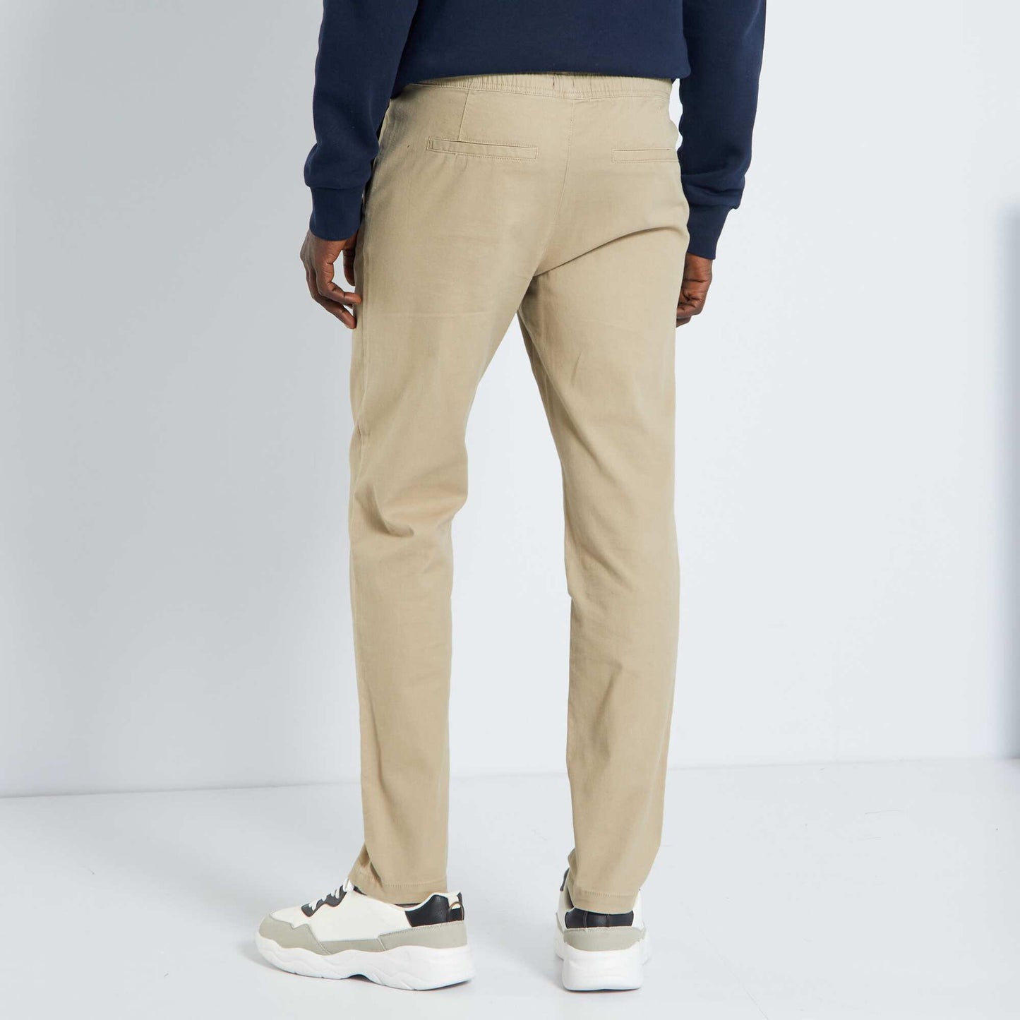 Chino slim coupe jogger beige chiné