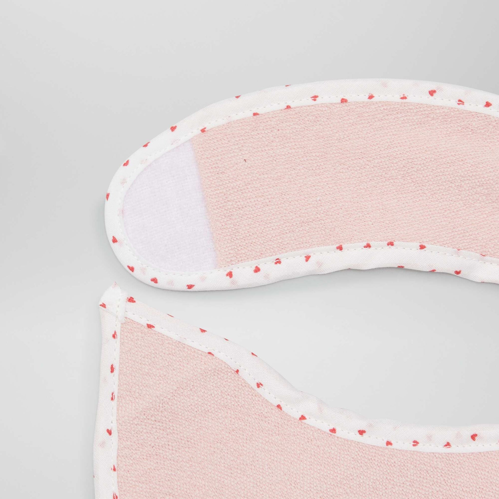 Lot de 7 bavoirs éponge à scratch ROSE