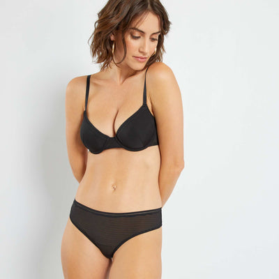 Tanga microfibre noir