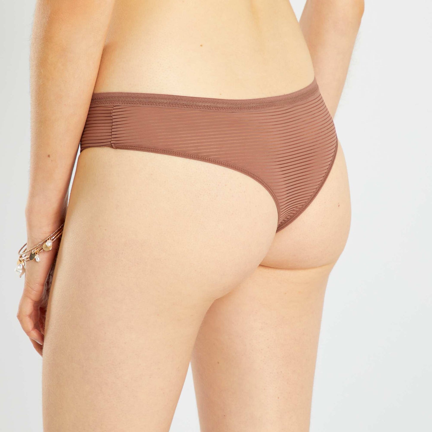 Tanga microfibre Marron