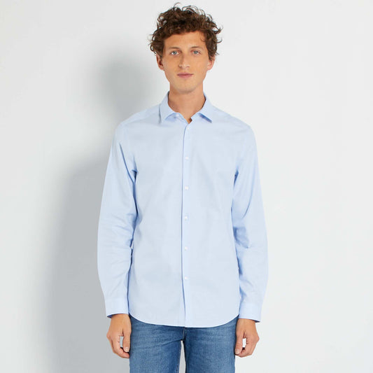 Chemise droite unie bleu ciel