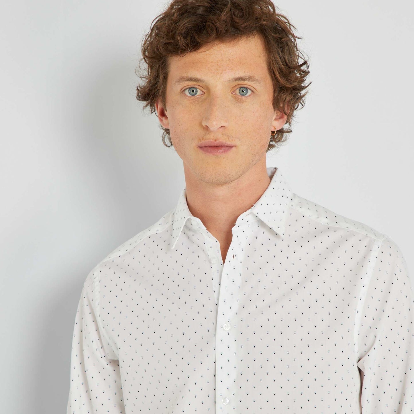 Chemise fantaisie à coupe droite Blanc