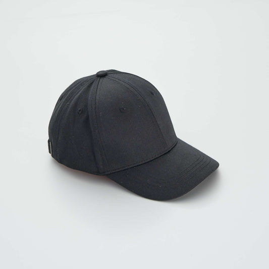 Casquette en toile unie noir