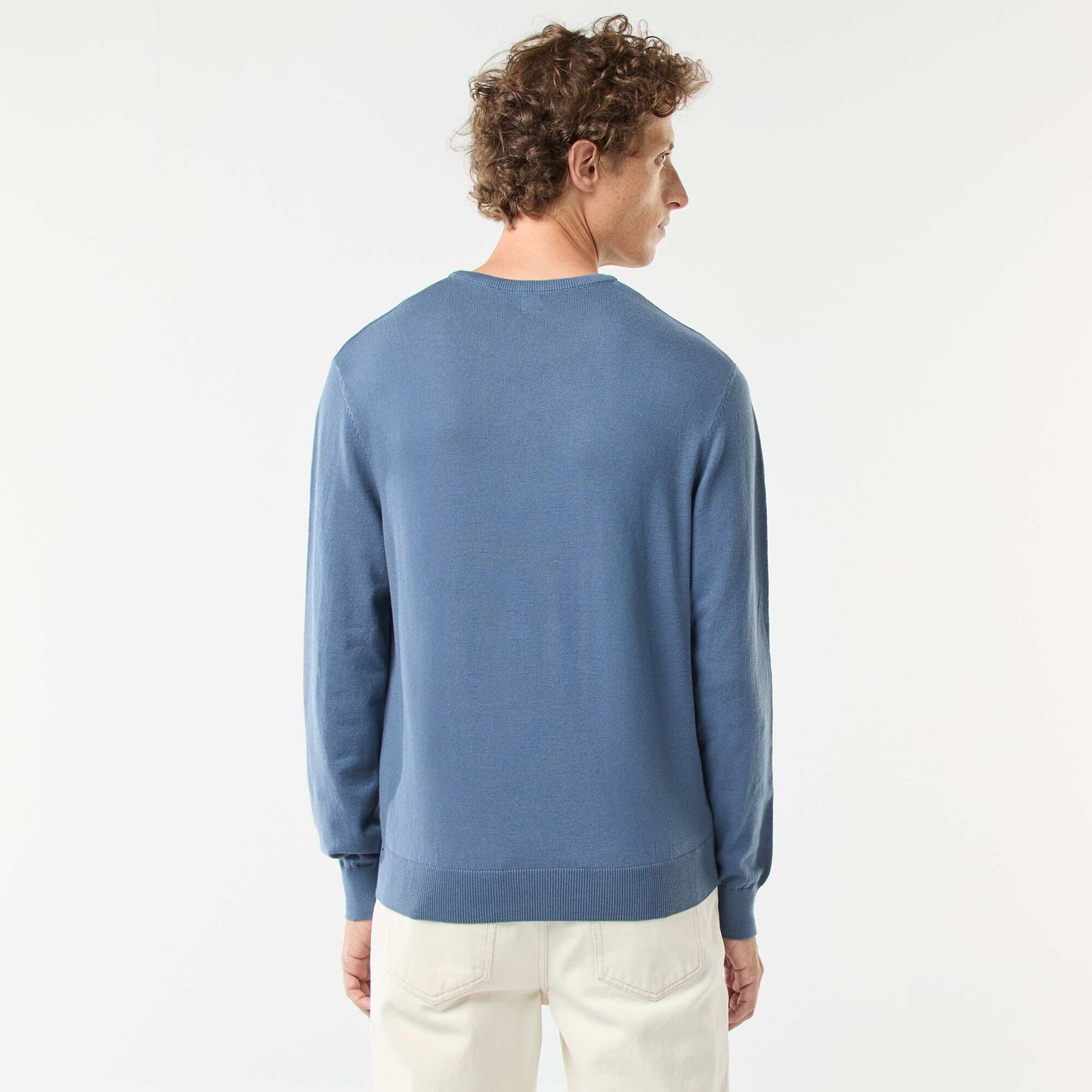 Pull uni à col rond BLEU