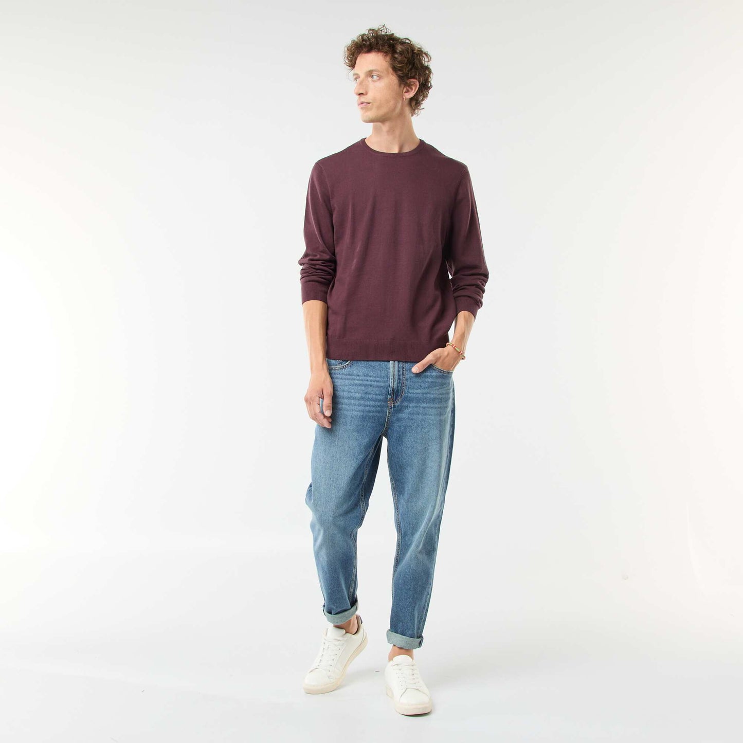 Pull uni à col rond VIOLET