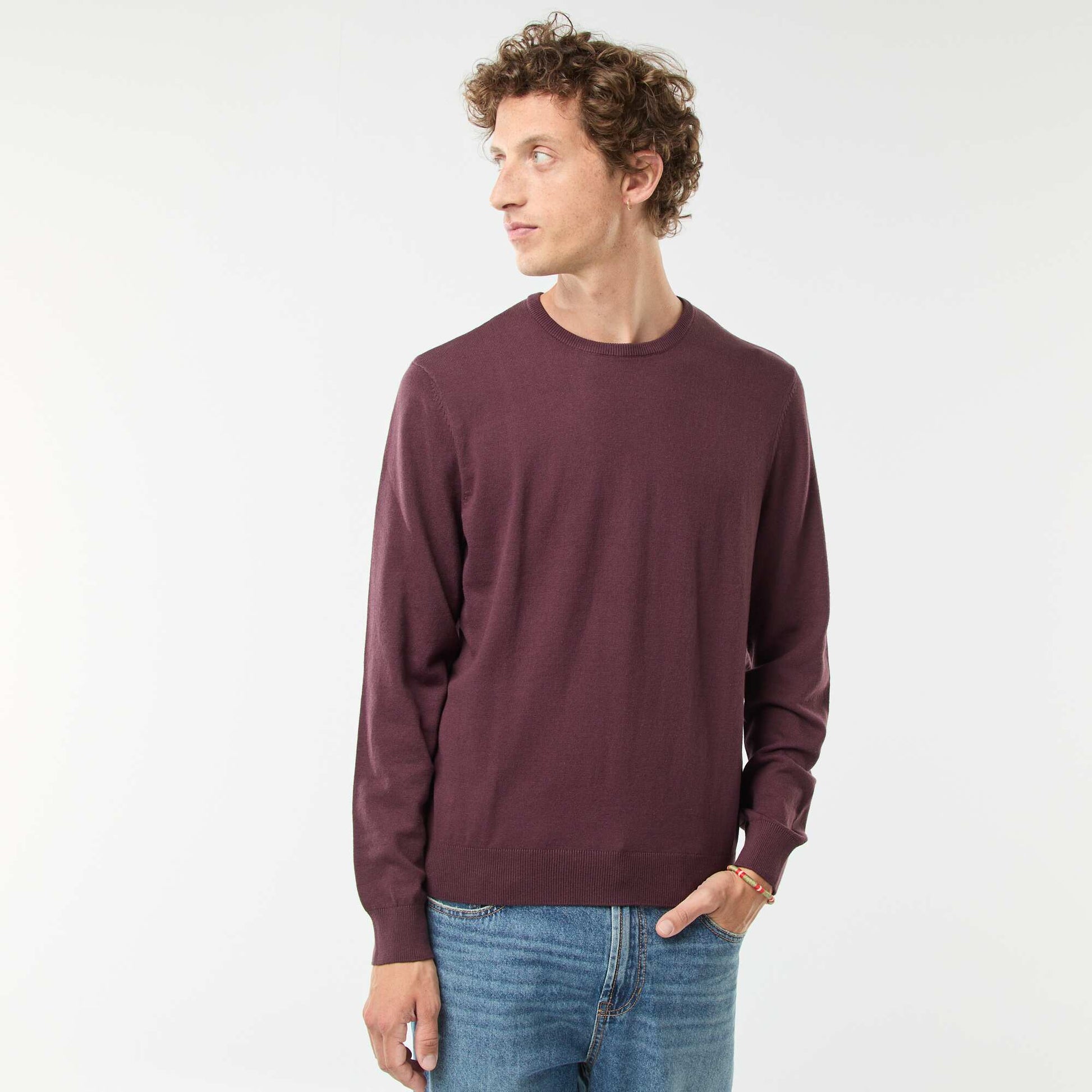 Pull uni à col rond VIOLET