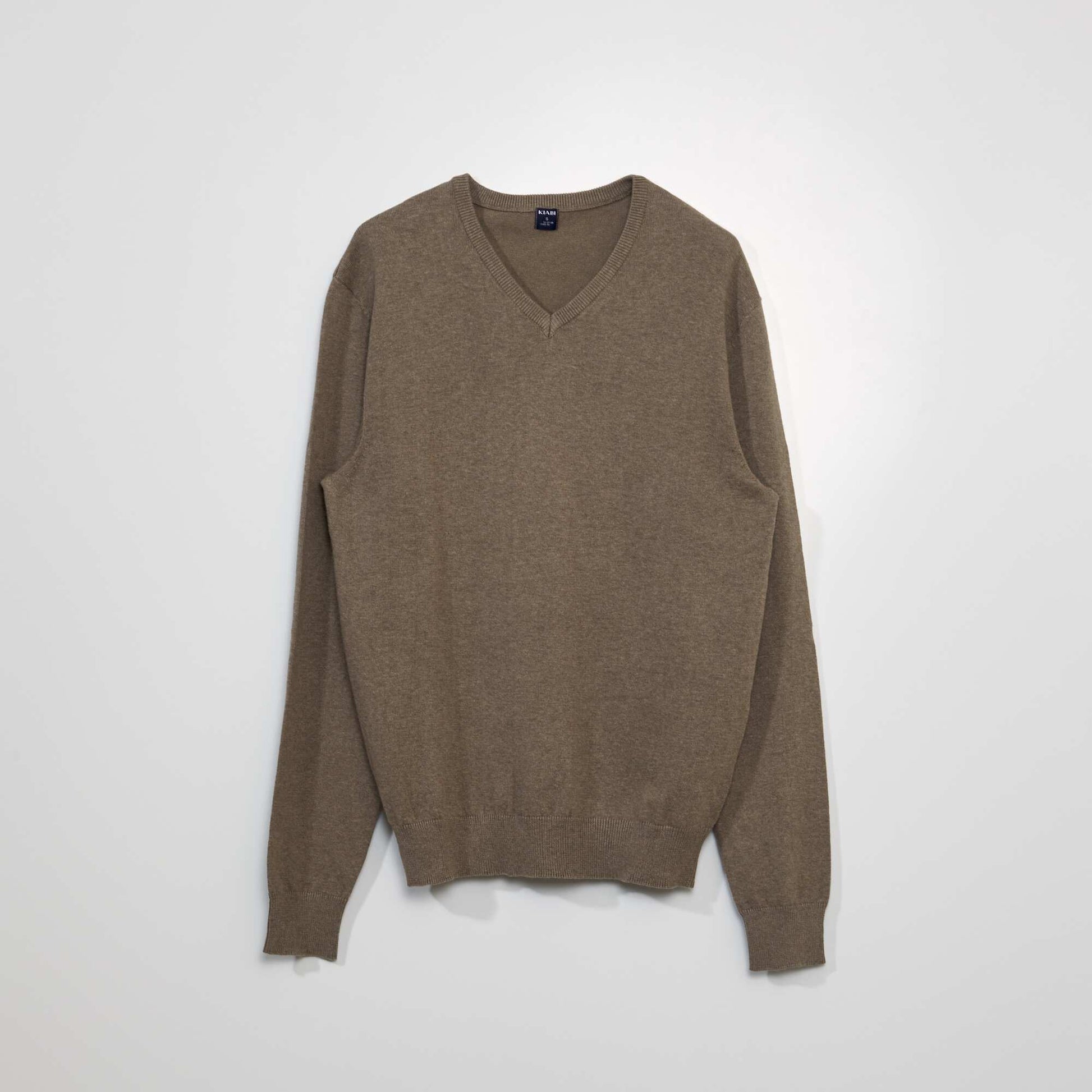 Pull basique en maille unie BEIGE CHINé