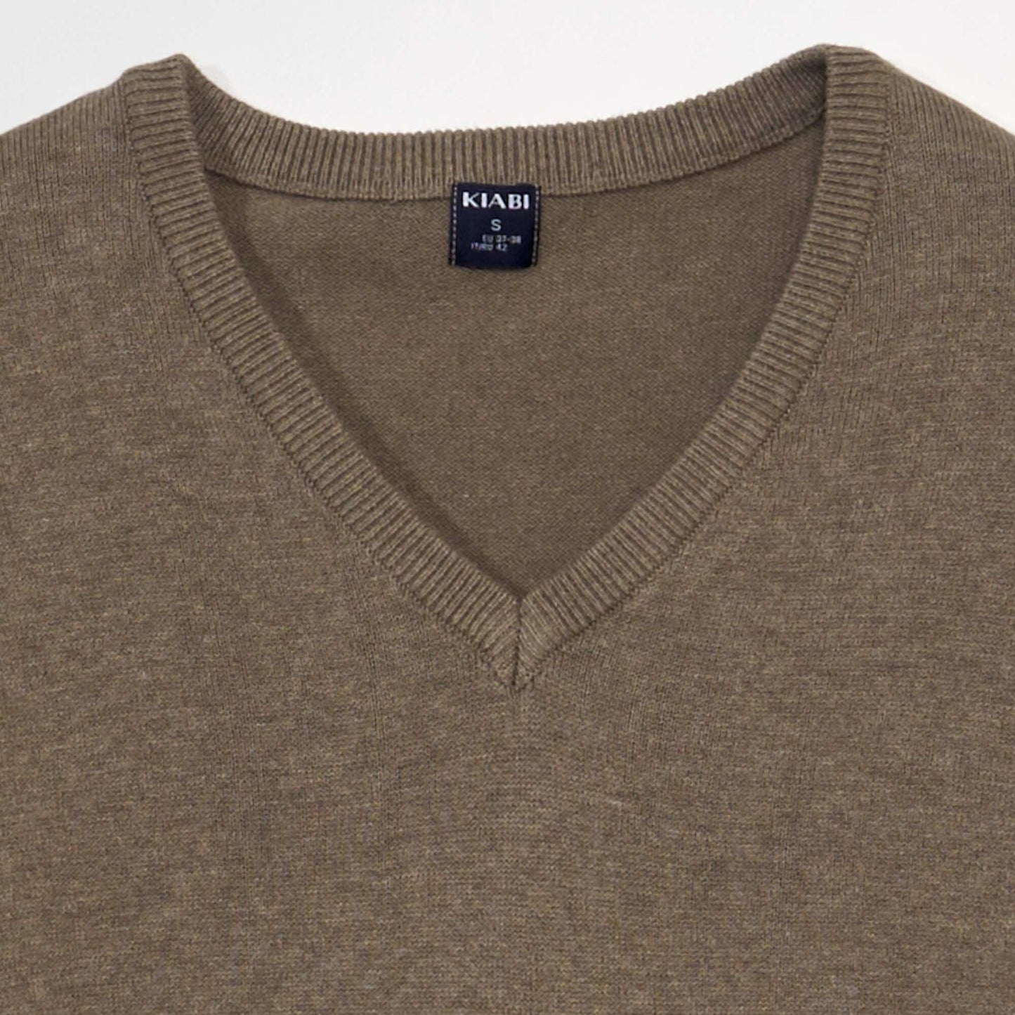 Pull basique en maille unie BEIGE CHINé