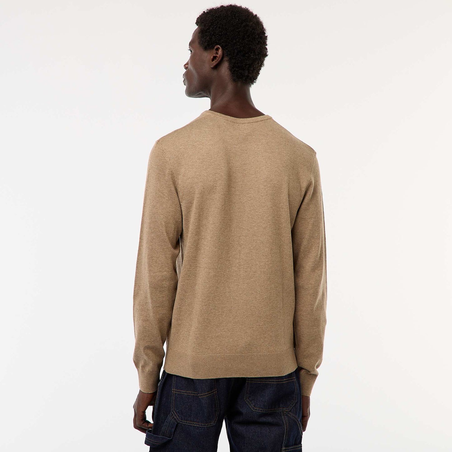 Pull basique en maille unie MARRON