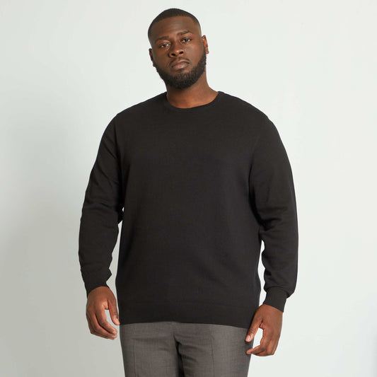 Pull en maille jersey fine jauge noir