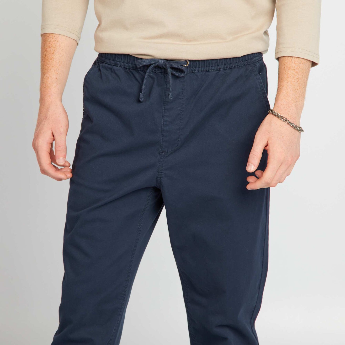 Pantalon esprit 'jogger' bleu marine