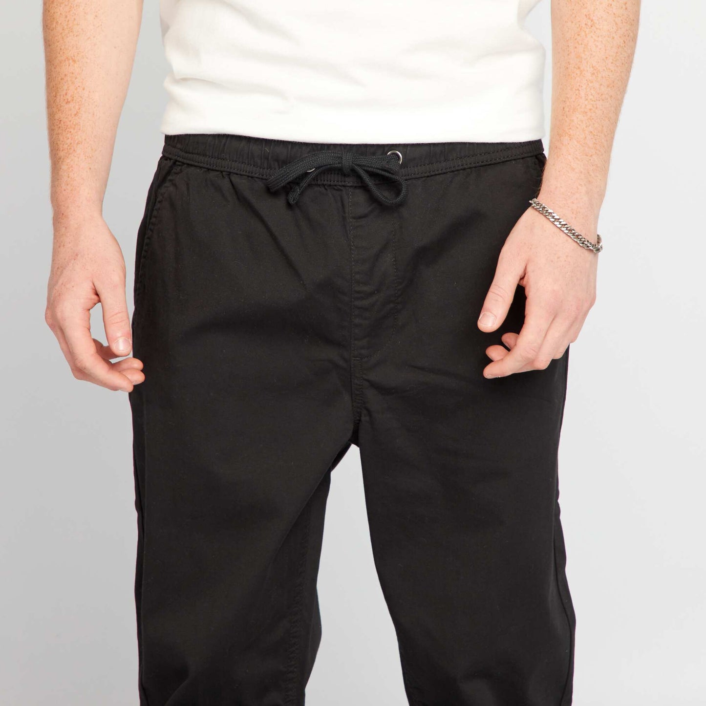 Pantalon esprit 'jogger' noir