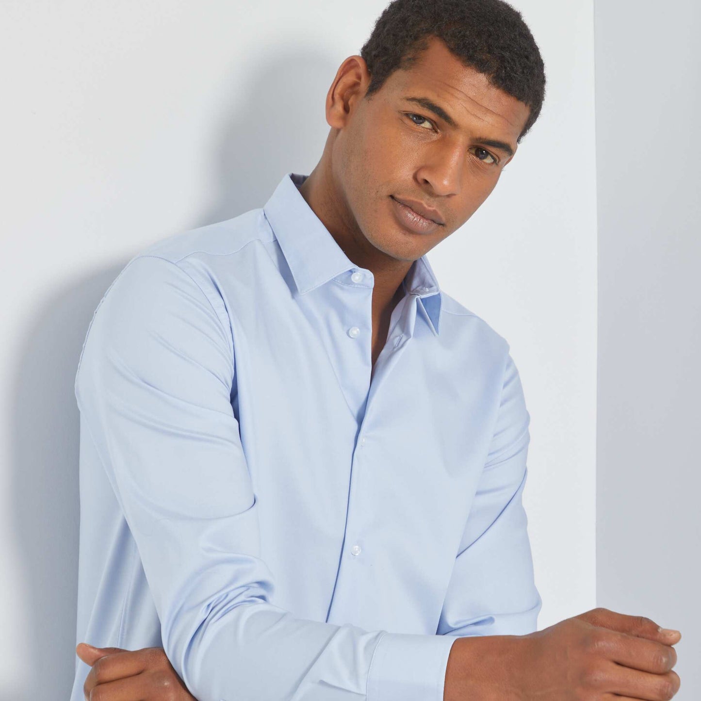 Chemise regular 'sans repassage' Bleu