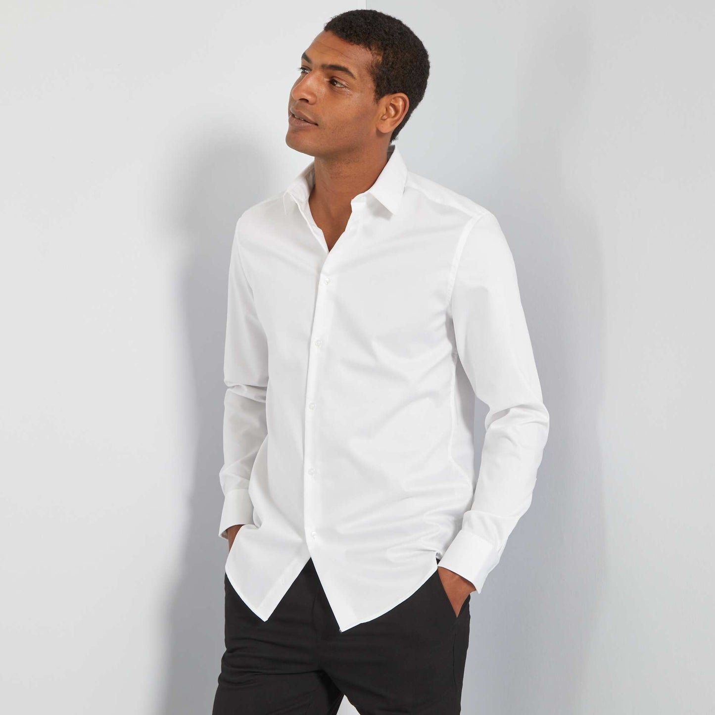 Chemise regular 'sans repassage' blanc