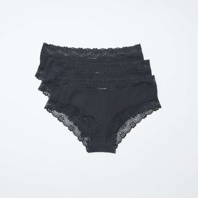 Lot de 3 shorties fines côtes NOIR