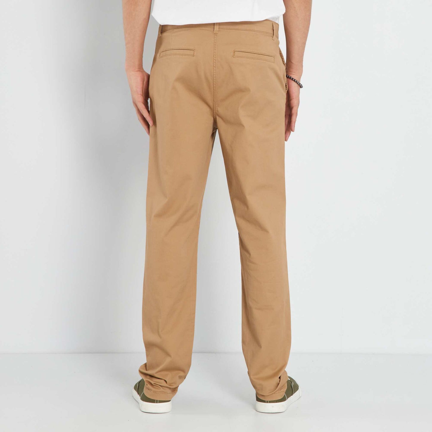 Pantalon chino en coton stretch Beige