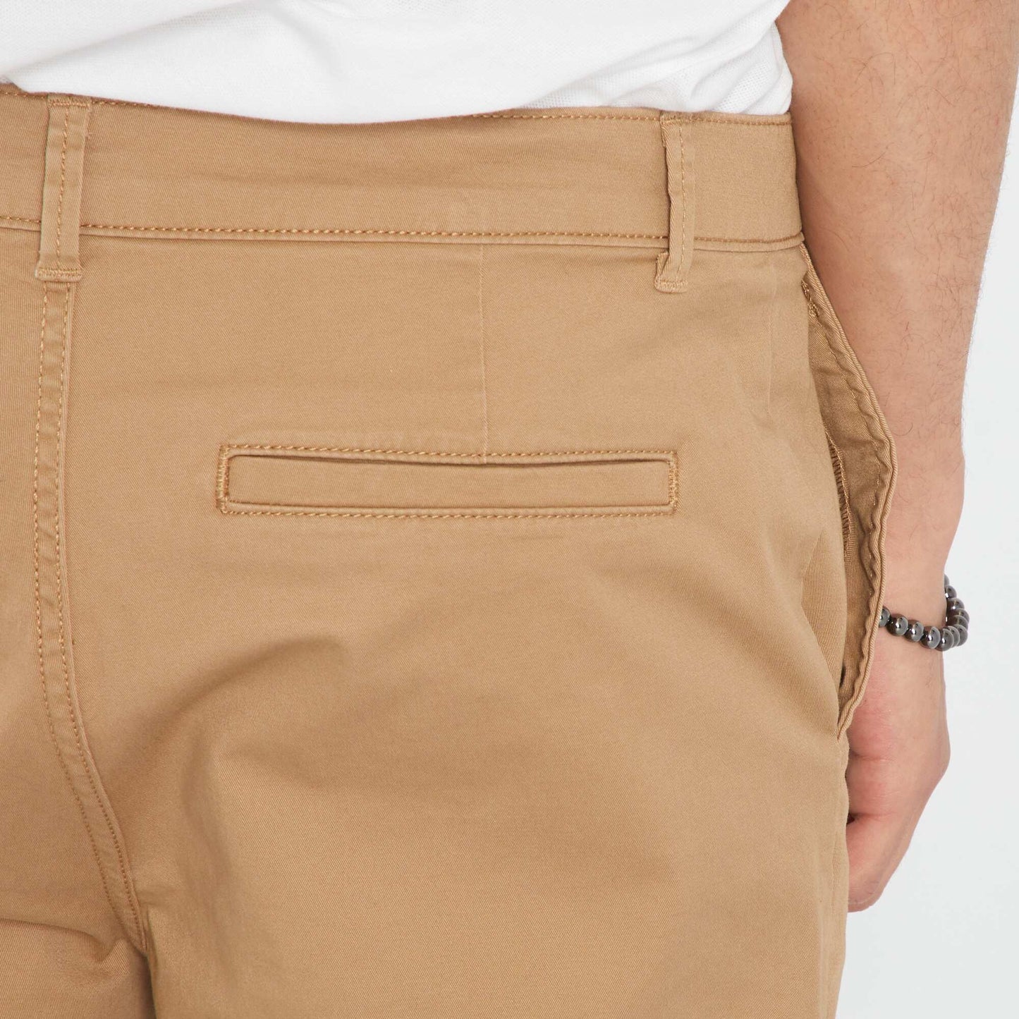 Pantalon chino en coton stretch Beige