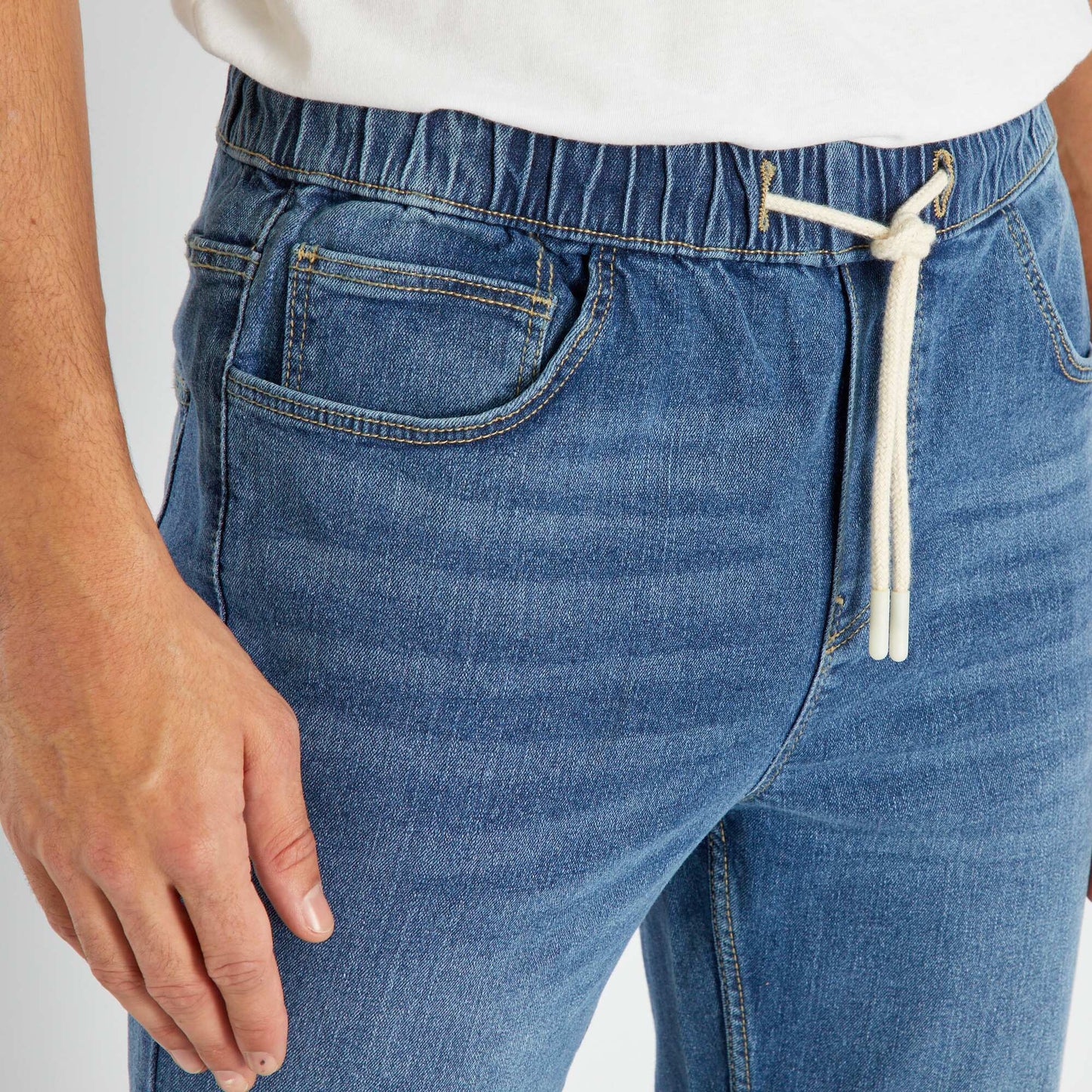 Jean Jogger à taille élastiquée Bleu stone