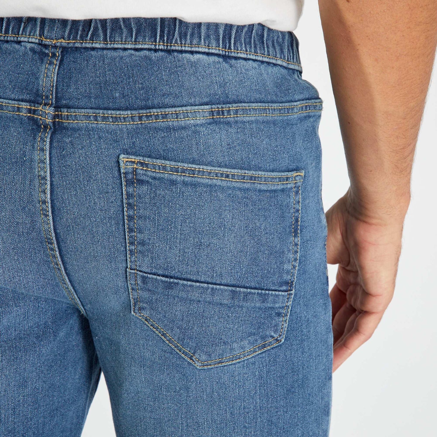 Jean Jogger à taille élastiquée Bleu stone