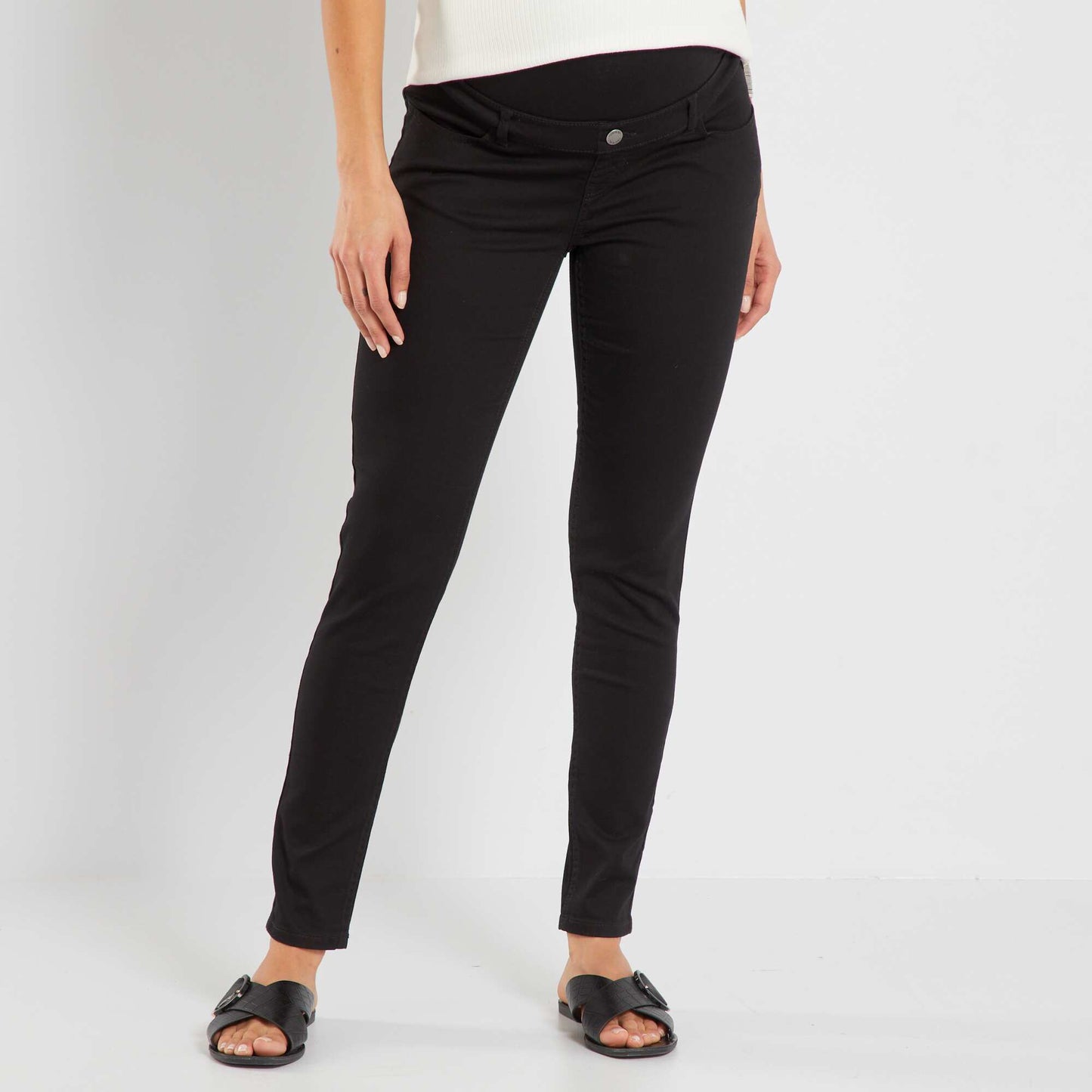 Pantalon en twill de grossesse noir