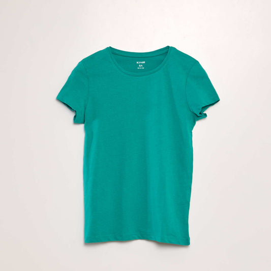 T-shirt en jersey uni Vert