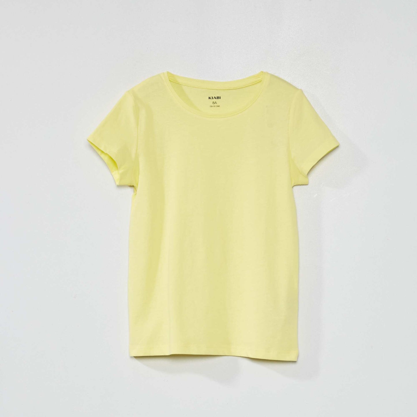 T-shirt en jersey uni Jaune