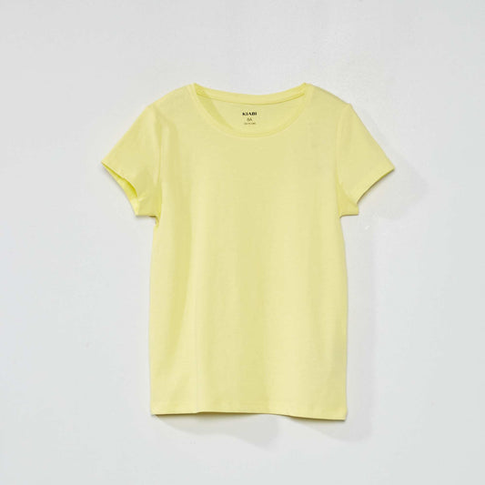 T-shirt en jersey uni Jaune