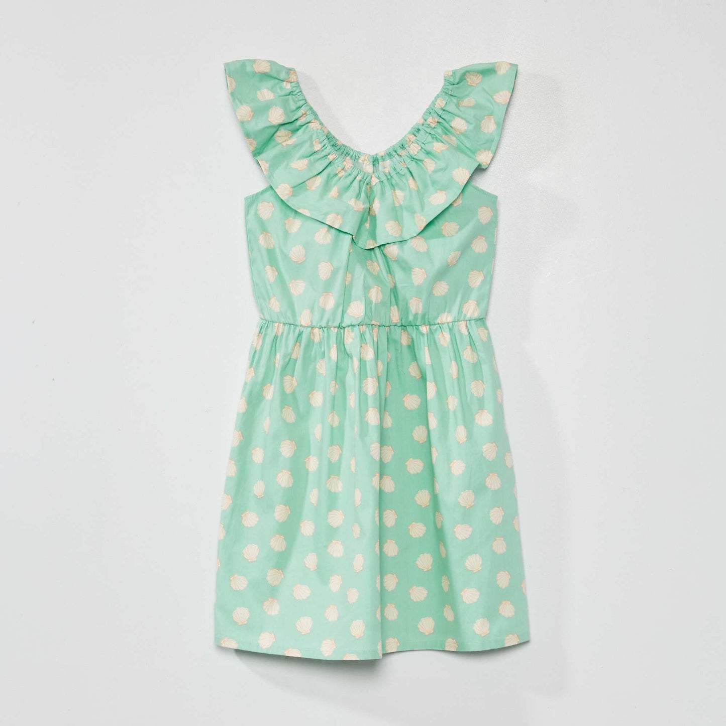 Robe imprimée col bardot Vert