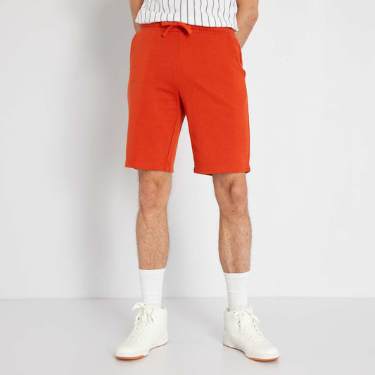 Short en molleton uni orange