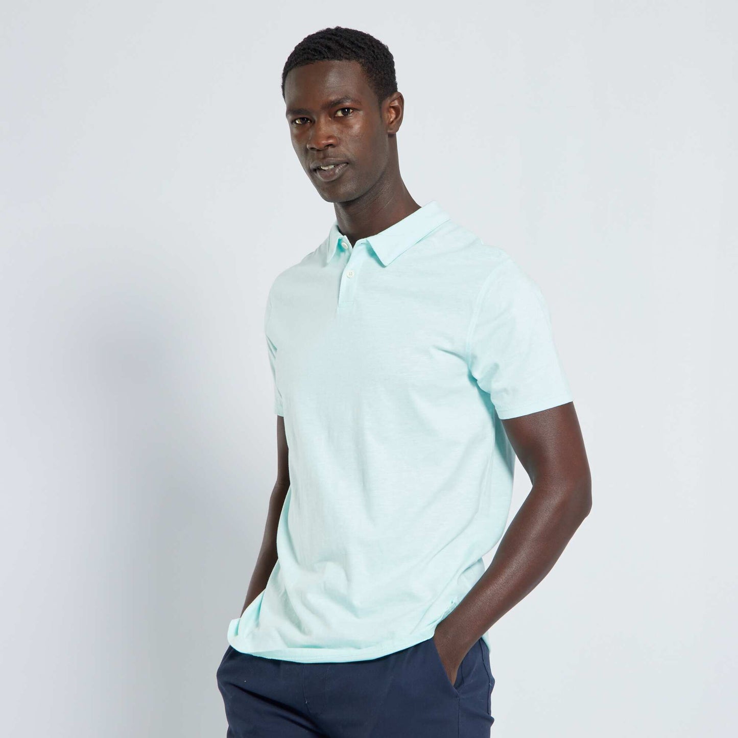 Polo en maille jersey Blnc