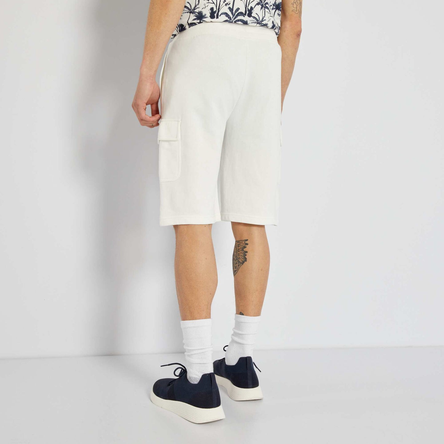 Short bermuda en molleton blanc