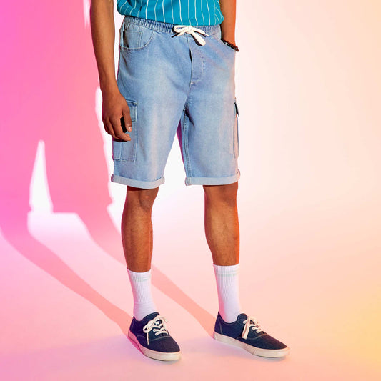 Bermuda en jean avec poches cargos Trile stone