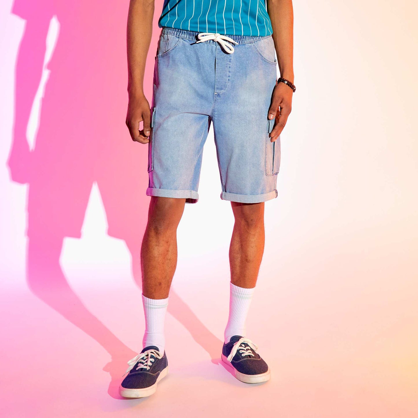 Bermuda en jean avec poches cargos Trile stone