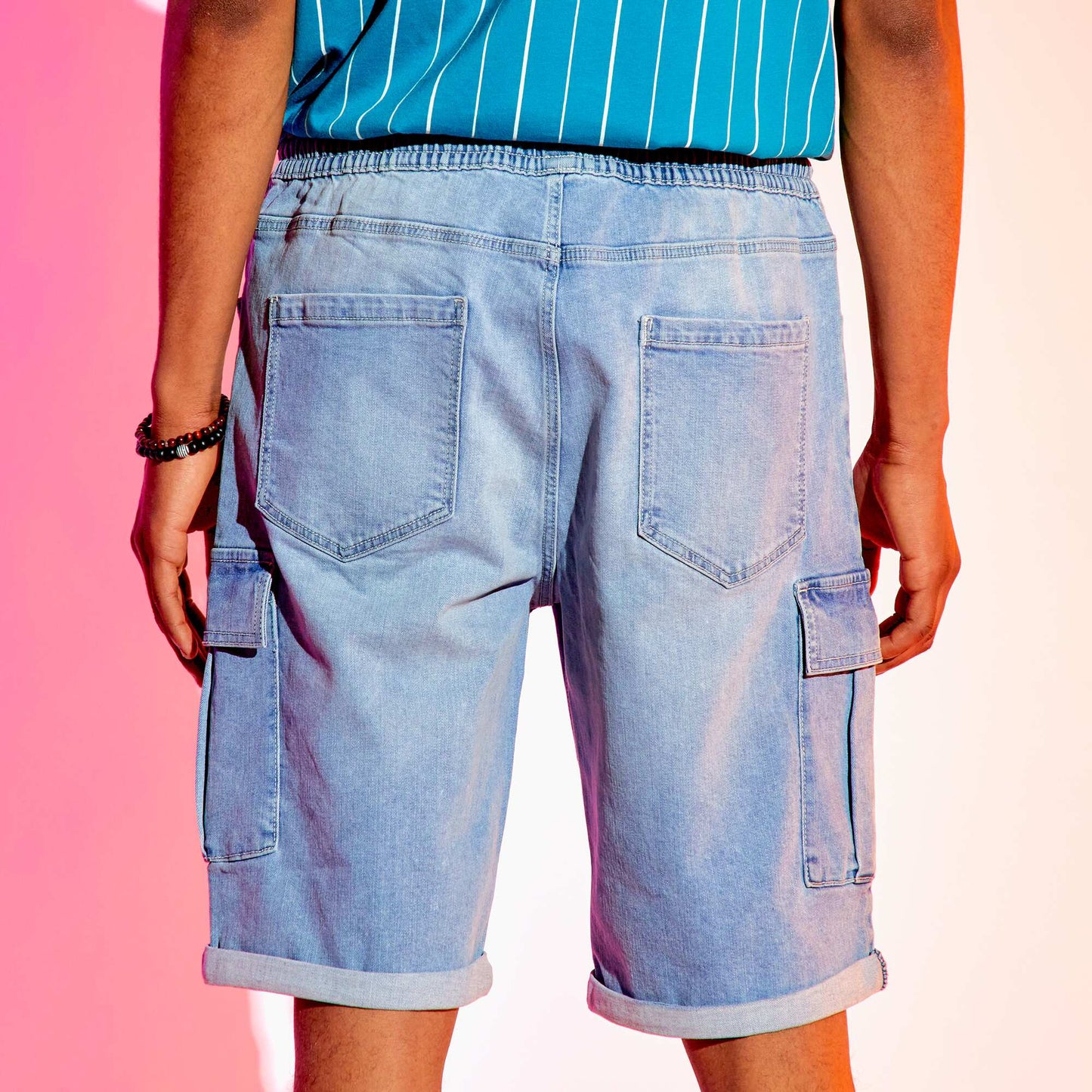 Bermuda en jean avec poches cargos Trile stone