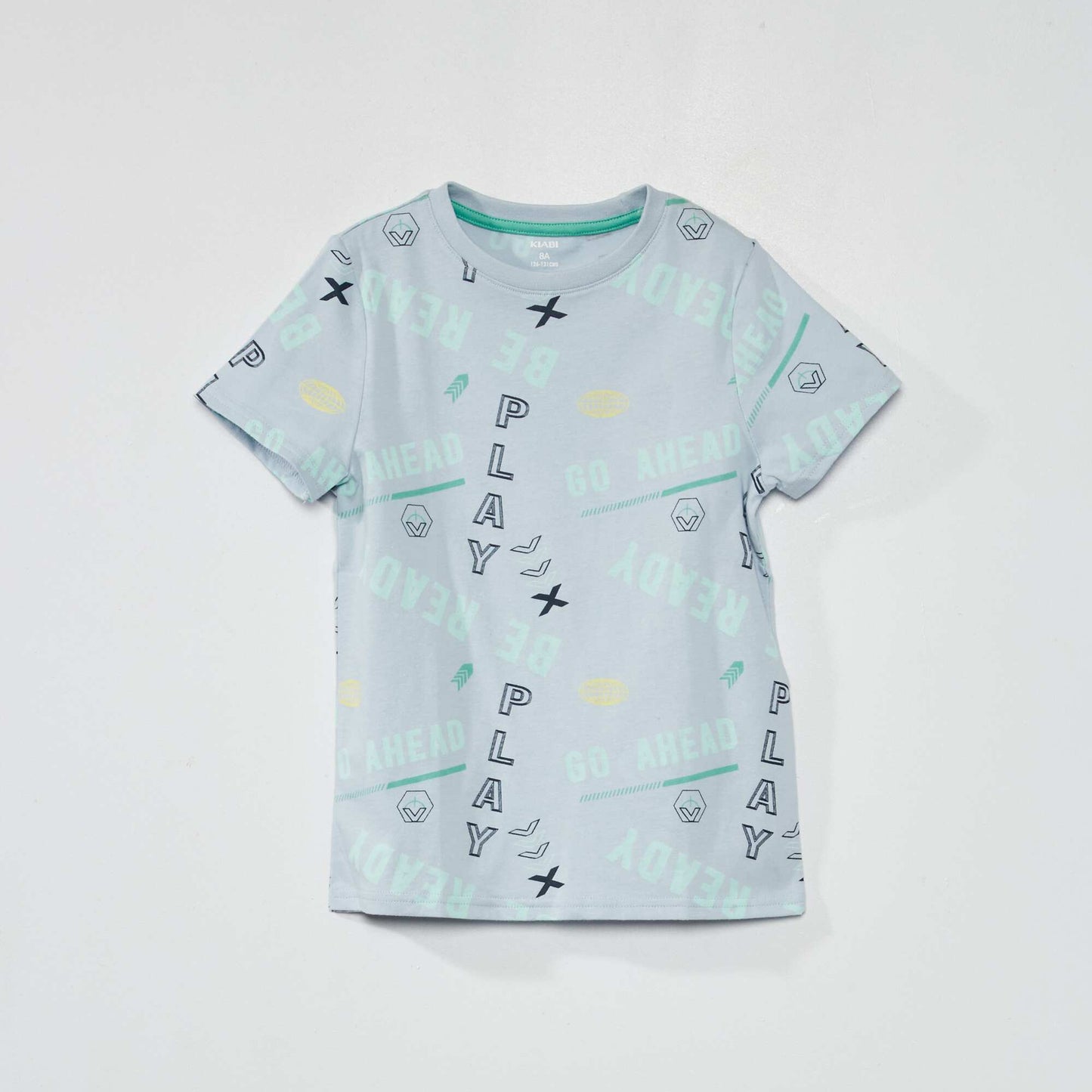 Tee-shirt à motif pur coton BLEU