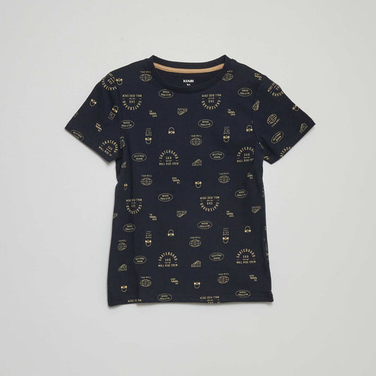 T-shirt à motif Bleu