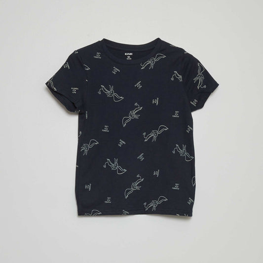 T-shirt à motif Bleu