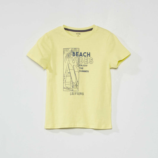 T-shirt en jersey avec imprimé jaune