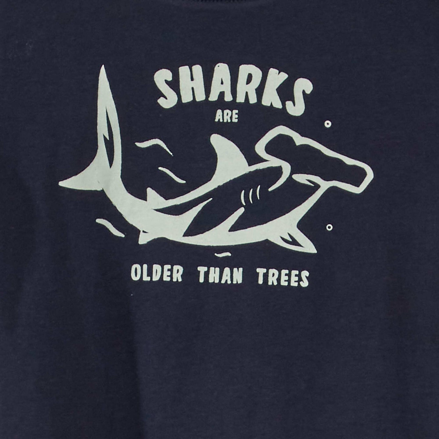 T-shirt en jersey avec imprimé Bleu marine 'sharks'