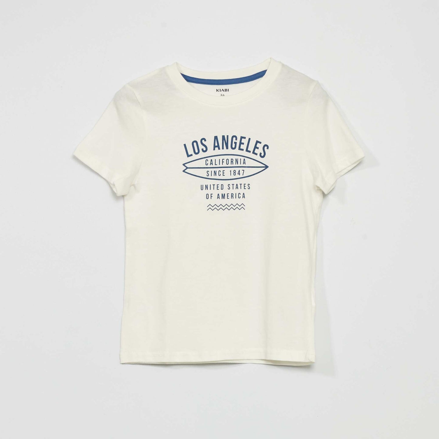 T-shirt en jersey avec imprimé Beige/bleu